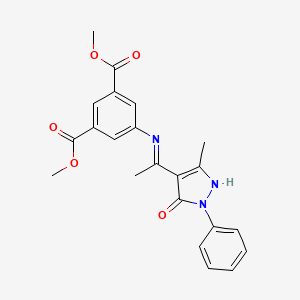 dimethyl 5-{[(1Z)-1-(3-methyl-5-oxo-1-phenyl-1,5-dihydro-4H-pyrazol-4-ylidene)ethyl]amino}benzene-1,3-dicarboxylate