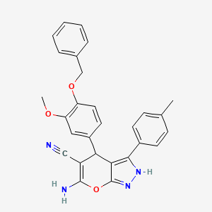 6-Amino-4-[4-(benzyloxy)-3-methoxyphenyl]-3-(4-methylphenyl)-1,4-dihydropyrano[2,3-c]pyrazole-5-carbonitrile