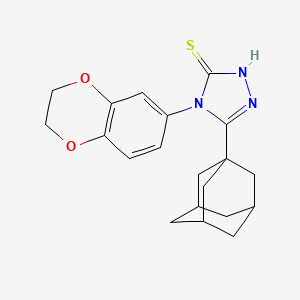 molecular formula C20H23N3O2S B10877916 5-(1-Adamantyl)-4-(2,3-dihydro-1,4-benzodioxin-6-YL)-4H-1,2,4-triazol-3-ylhydrosulfide 