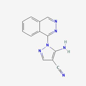 molecular formula C12H8N6 B10877923 5-amino-1-(phthalazin-1-yl)-1H-pyrazole-4-carbonitrile 