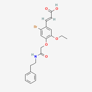 molecular formula C21H22BrNO5 B10877935 (2E)-3-(2-bromo-5-ethoxy-4-{2-oxo-2-[(2-phenylethyl)amino]ethoxy}phenyl)prop-2-enoic acid 