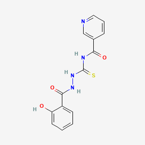 molecular formula C14H12N4O3S B10877950 N-[[(2-hydroxybenzoyl)amino]carbamothioyl]pyridine-3-carboxamide CAS No. 332390-22-4