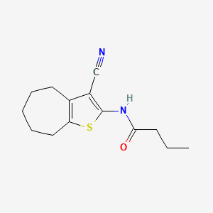 N-(3-cyano-5,6,7,8-tetrahydro-4H-cyclohepta[b]thiophen-2-yl)butanamide