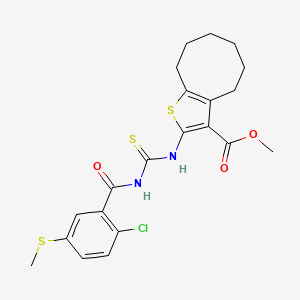 Methyl 2-[({[2-chloro-5-(methylsulfanyl)phenyl]carbonyl}carbamothioyl)amino]-4,5,6,7,8,9-hexahydrocycloocta[b]thiophene-3-carboxylate