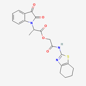 2-oxo-2-(4,5,6,7-tetrahydro-1,3-benzothiazol-2-ylamino)ethyl 2-(2,3-dioxo-2,3-dihydro-1H-indol-1-yl)propanoate