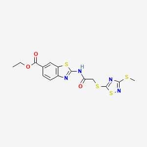 Ethyl 2-[({[3-(methylsulfanyl)-1,2,4-thiadiazol-5-yl]sulfanyl}acetyl)amino]-1,3-benzothiazole-6-carboxylate