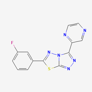 molecular formula C13H7FN6S B10877993 [1,2,4]Triazolo[3,4-b][1,3,4]thiadiazole, 6-(3-fluorophenyl)-3-(2-pyrazinyl)- 