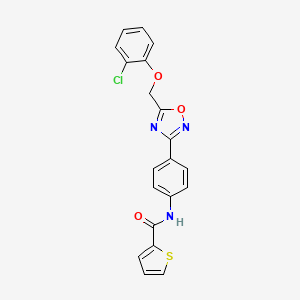 molecular formula C20H14ClN3O3S B10877995 N-(4-{5-[(2-chlorophenoxy)methyl]-1,2,4-oxadiazol-3-yl}phenyl)thiophene-2-carboxamide 