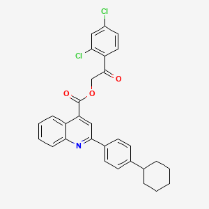 molecular formula C30H25Cl2NO3 B10878002 2-(2,4-Dichlorophenyl)-2-oxoethyl 2-(4-cyclohexylphenyl)quinoline-4-carboxylate 