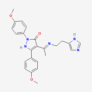 (4Z)-4-(1-{[2-(1H-imidazol-4-yl)ethyl]amino}ethylidene)-2,5-bis(4-methoxyphenyl)-2,4-dihydro-3H-pyrazol-3-one