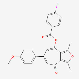 6-(4-methoxyphenyl)-1,3-dimethyl-4-oxo-4H-cyclohepta[c]furan-8-yl 4-iodobenzoate