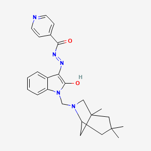 molecular formula C25H29N5O2 B10878018 N'-{(3Z)-2-oxo-1-[(1,3,3-trimethyl-6-azabicyclo[3.2.1]oct-6-yl)methyl]-1,2-dihydro-3H-indol-3-ylidene}pyridine-4-carbohydrazide 