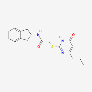 N-(2,3-dihydro-1H-inden-2-yl)-2-[(4-hydroxy-6-propylpyrimidin-2-yl)sulfanyl]acetamide