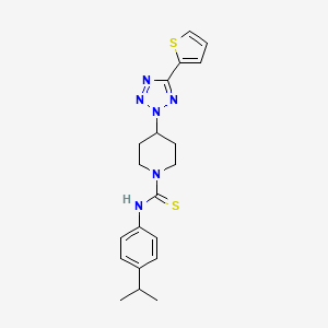 molecular formula C20H24N6S2 B10878038 N-[4-(propan-2-yl)phenyl]-4-[5-(thiophen-2-yl)-2H-tetrazol-2-yl]piperidine-1-carbothioamide 