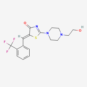 molecular formula C17H18F3N3O2S B10878046 (5Z)-2-[4-(2-hydroxyethyl)piperazin-1-yl]-5-[2-(trifluoromethyl)benzylidene]-1,3-thiazol-4(5H)-one 