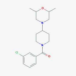 molecular formula C18H25ClN2O2 B10878052 (3-Chlorophenyl)[4-(2,6-dimethylmorpholin-4-yl)piperidin-1-yl]methanone 