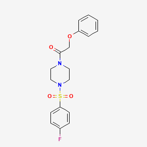 molecular formula C18H19FN2O4S B10878058 1-{4-[(4-Fluorophenyl)sulfonyl]piperazin-1-yl}-2-phenoxyethanone 