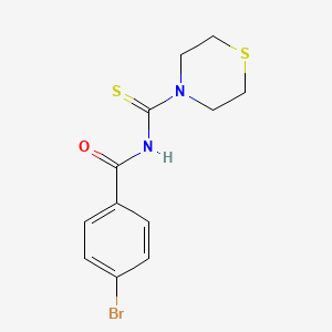 molecular formula C12H13BrN2OS2 B10878064 4-bromo-N-(thiomorpholin-4-ylcarbonothioyl)benzamide 