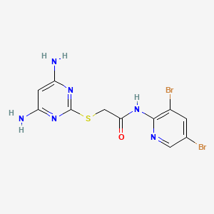 2-[(4,6-diaminopyrimidin-2-yl)sulfanyl]-N-(3,5-dibromopyridin-2-yl)acetamide