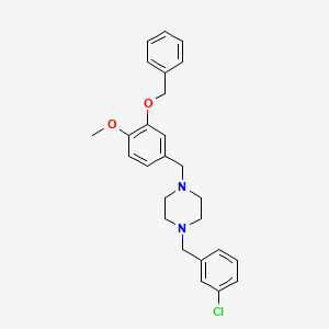 molecular formula C26H29ClN2O2 B10878126 1-[3-(Benzyloxy)-4-methoxybenzyl]-4-(3-chlorobenzyl)piperazine 