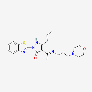 (4Z)-2-(1,3-benzothiazol-2-yl)-4-(1-{[3-(morpholin-4-yl)propyl]amino}ethylidene)-5-propyl-2,4-dihydro-3H-pyrazol-3-one