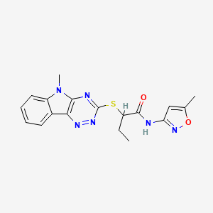 N-(5-methyl-1,2-oxazol-3-yl)-2-[(5-methyl-5H-[1,2,4]triazino[5,6-b]indol-3-yl)sulfanyl]butanamide