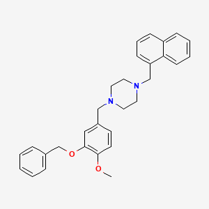 molecular formula C30H32N2O2 B10878149 1-[3-(Benzyloxy)-4-methoxybenzyl]-4-(naphthalen-1-ylmethyl)piperazine 