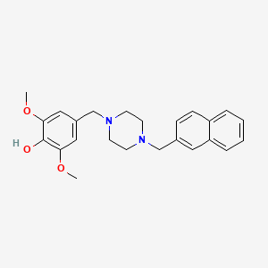 molecular formula C24H28N2O3 B10878171 2,6-Dimethoxy-4-{[4-(naphthalen-2-ylmethyl)piperazin-1-yl]methyl}phenol 