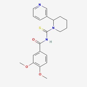 molecular formula C20H23N3O3S B10878193 3,4-dimethoxy-N-(2-pyridin-3-ylpiperidine-1-carbothioyl)benzamide 