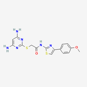 molecular formula C16H16N6O2S2 B10878195 2-[(4,6-diaminopyrimidin-2-yl)sulfanyl]-N-[4-(4-methoxyphenyl)-1,3-thiazol-2-yl]acetamide 