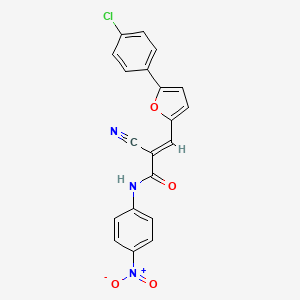 molecular formula C20H12ClN3O4 B10878203 (2E)-3-[5-(4-chlorophenyl)furan-2-yl]-2-cyano-N-(4-nitrophenyl)prop-2-enamide 