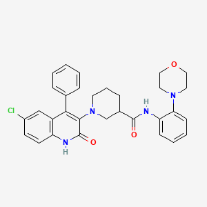 1-(6-chloro-2-oxo-4-phenyl-1,2-dihydroquinolin-3-yl)-N-[2-(morpholin-4-yl)phenyl]piperidine-3-carboxamide