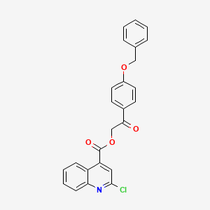 molecular formula C25H18ClNO4 B10878212 2-[4-(Benzyloxy)phenyl]-2-oxoethyl 2-chloroquinoline-4-carboxylate 