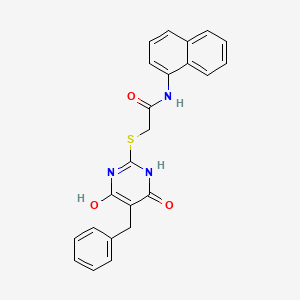 2-[(5-benzyl-4-hydroxy-6-oxo-1,6-dihydropyrimidin-2-yl)sulfanyl]-N-(naphthalen-1-yl)acetamide