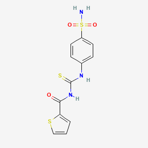 molecular formula C12H11N3O3S3 B10878242 N-[(4-sulfamoylphenyl)carbamothioyl]thiophene-2-carboxamide 