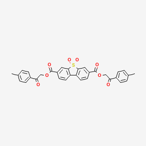 molecular formula C32H24O8S B10878253 Bis[2-(4-methylphenyl)-2-oxoethyl] dibenzo[b,d]thiophene-3,7-dicarboxylate 5,5-dioxide 