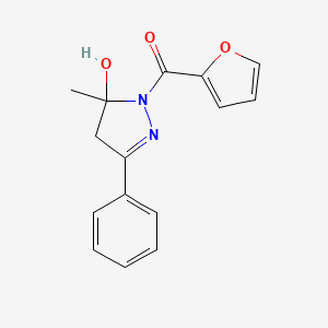 furan-2-yl(5-hydroxy-5-methyl-3-phenyl-4,5-dihydro-1H-pyrazol-1-yl)methanone