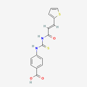 molecular formula C15H12N2O3S2 B10878265 4-[[(E)-3-thiophen-2-ylprop-2-enoyl]carbamothioylamino]benzoic acid 