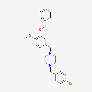 molecular formula C26H29BrN2O2 B10878269 1-[3-(Benzyloxy)-4-methoxybenzyl]-4-(4-bromobenzyl)piperazine 