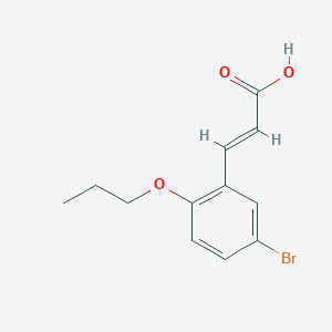 molecular formula C12H13BrO3 B10878277 (2E)-3-(5-bromo-2-propoxyphenyl)prop-2-enoic acid 