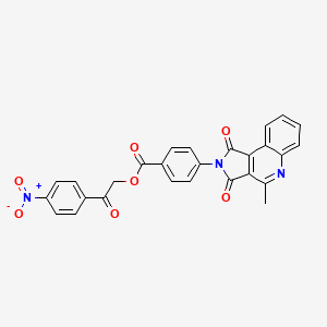 molecular formula C27H17N3O7 B10878282 2-(4-nitrophenyl)-2-oxoethyl 4-(4-methyl-1,3-dioxo-1,3-dihydro-2H-pyrrolo[3,4-c]quinolin-2-yl)benzoate 