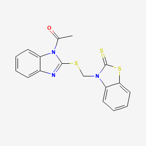 1-(2-{[(2-thioxo-1,3-benzothiazol-3(2H)-yl)methyl]sulfanyl}-1H-benzimidazol-1-yl)ethanone