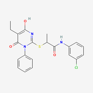 N-(3-chlorophenyl)-2-[(5-ethyl-4-hydroxy-6-oxo-1-phenyl-1,6-dihydropyrimidin-2-yl)sulfanyl]propanamide