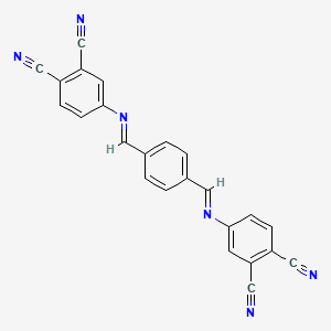 molecular formula C24H12N6 B10878316 4-[[4-[(3,4-Dicyanophenyl)iminomethyl]phenyl]methylideneamino]benzene-1,2-dicarbonitrile CAS No. 66992-05-0