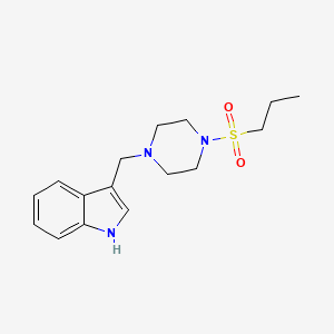 molecular formula C16H23N3O2S B10878329 3-{[4-(propylsulfonyl)piperazin-1-yl]methyl}-1H-indole 