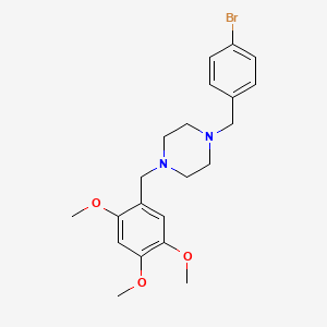 molecular formula C21H27BrN2O3 B10878342 1-(4-Bromobenzyl)-4-(2,4,5-trimethoxybenzyl)piperazine 