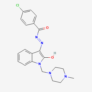 4-chloro-N'-{(3Z)-1-[(4-methylpiperazin-1-yl)methyl]-2-oxo-1,2-dihydro-3H-indol-3-ylidene}benzohydrazide