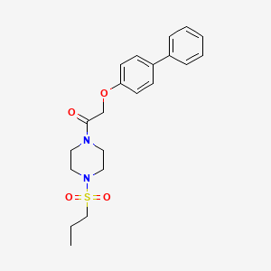 molecular formula C21H26N2O4S B10878373 2-(Biphenyl-4-yloxy)-1-[4-(propylsulfonyl)piperazin-1-yl]ethanone 