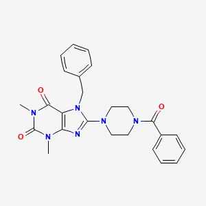 7-benzyl-1,3-dimethyl-8-[4-(phenylcarbonyl)piperazin-1-yl]-3,7-dihydro-1H-purine-2,6-dione