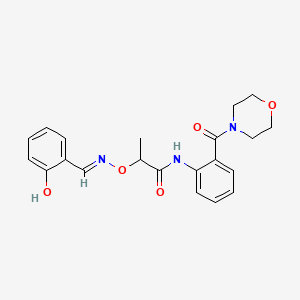 N-[2-(morpholine-4-carbonyl)phenyl]-2-[[(E)-(6-oxocyclohexa-2,4-dien-1-ylidene)methyl]amino]oxypropanamide